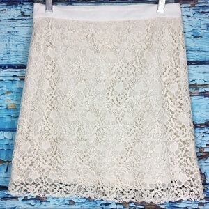 Loft laced off white skirt Sz 6T